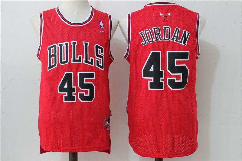 Men Chicago Bulls 45 Jordan Red Throwback NBA Jerseys
